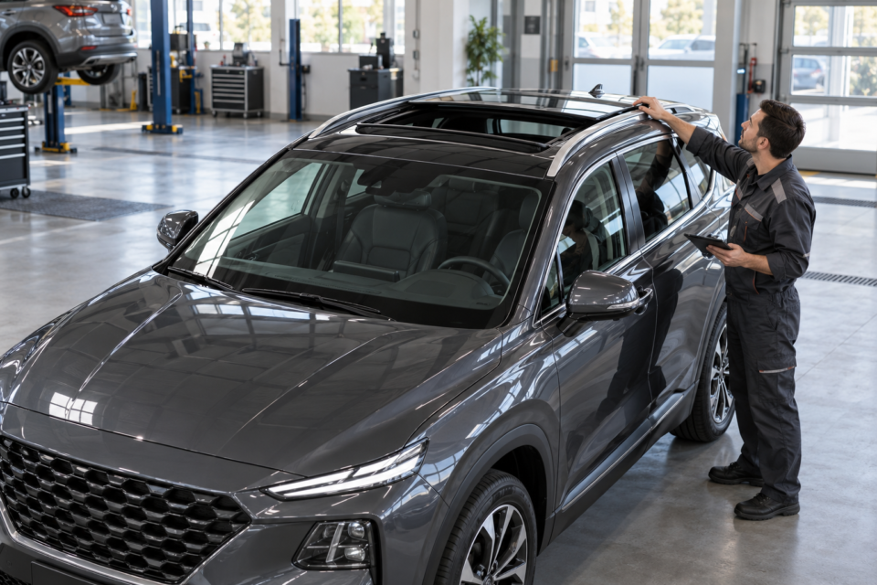 Проверка панорамной крыши Hyundai в профессиональном автосервисе