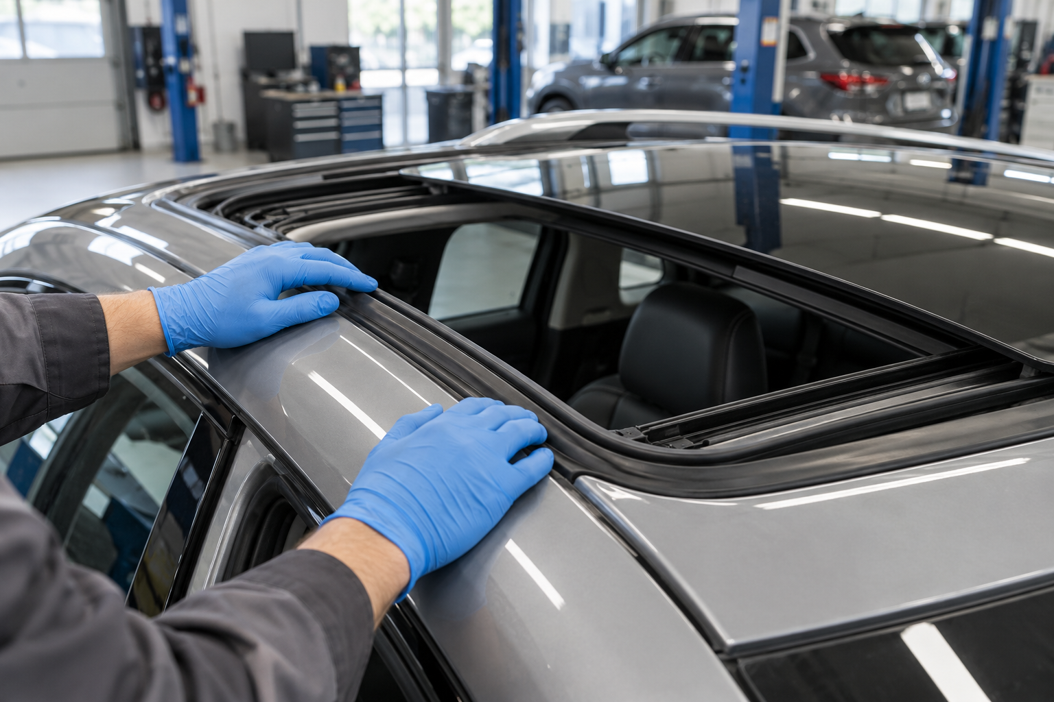 Осмотр уплотнителя панорамной крыши Hyundai перед покупкой автомобиля